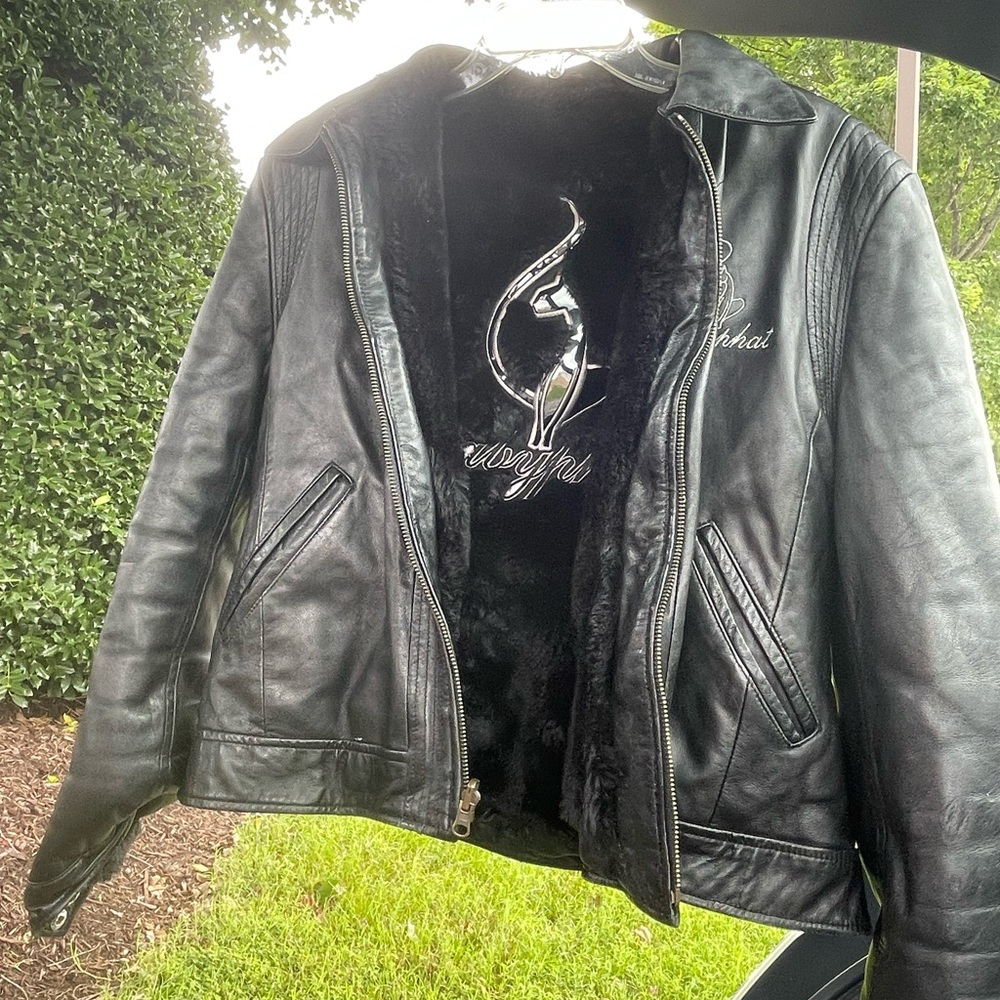 Vintage Black Leather Baby Phat Jacket With Design Inside